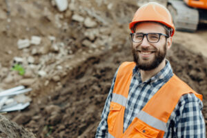 Un salarié sur un chantier