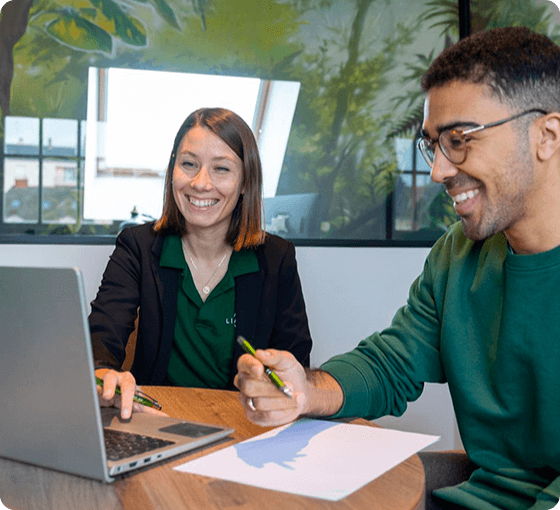 Meg et Kevin, consultants au cabinet de recrutement développement durable Liane RH