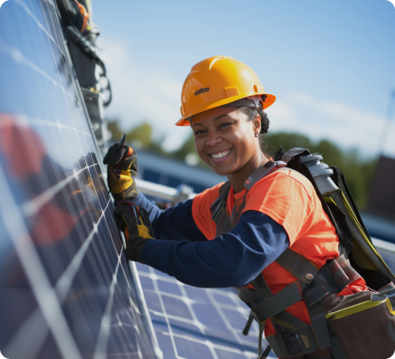 Un salarié du secteur photovoltaïque